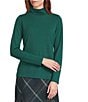 Investments Petite Turtleneck Pullover Long Sleeves Top, Color:Rain Forest - Image 1