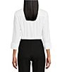 Investments Petite Size Taylor Gold Label Non-Iron 3/4 Sleeve Button Front Shirt, Color:White - Image 2