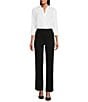 Investments Petite Size Taylor Gold Label Non-Iron 3/4 Sleeve Button Front Shirt, Color:White - Image 3