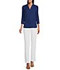 Color:White - Image 3 - Petite Size the 5TH AVE fit Straight Leg Pants