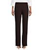 Color:Coffee - Image 2 - Petite Size the 5TH AVE fit Straight Leg Pants
