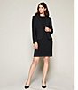 Investments Platinum Suiting Petite Size Sleeveless Crew Neck Sheath Dress, Color:Black - Image 4