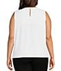 Investments Platinum Suiting Plus Size Knit Sleeveless Crew Neck Top, Color:White - Image 2