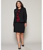 Investments Platinum Suiting Plus Size Long Sleeve Two Button Notch Lapel Blazer, Color:Black - Image 6