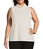 Investments Plus Mock Neck Pullover Sleeveless Top, Color:Angora - Image 1