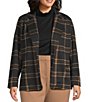 Investments Plus Large Windowpane Long Sleeve One Button Notch Lapel Blazer, Color:Large Windowpane - Image 1