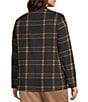 Investments Plus Large Windowpane Long Sleeve One Button Notch Lapel Blazer, Color:Large Windowpane - Image 5