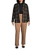 Investments Plus Large Windowpane Long Sleeve One Button Notch Lapel Blazer, Color:Large Windowpane - Image 6