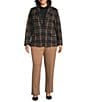 Investments Plus Large Windowpane Long Sleeve One Button Notch Lapel Blazer, Color:Large Windowpane - Image 7