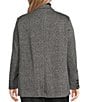 Investments Plus Melange Long Sleeve One Button Notch Lapel Blazer, Color:Melange - Image 2