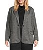 Investments Plus Melange Long Sleeve One Button Notch Lapel Blazer, Color:Melange - Image 1