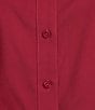Investments Plus Rumba Red Woven Long Sleeve Point Collar Button Front Top, Color:Rumba Red - Image 6
