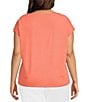 Investments Plus Size Cap Sleeve Boat Neck Rory Knit Tee - Image 2
