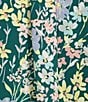 Color:Pastel Garden - Image 4 - Plus Size Caroline Signature Pastel Garden V-Neck 3/4 Sleeve Button Front Top