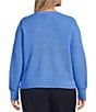 Investments Plus Size Charlotte Crew Neck Long Sleeve Button Front Cardigan, Color:Marina Blue - Image 2