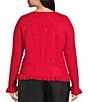 Investments Plus Size Crew Neck Ruffle Long Sleeve Embellished Sweater - Image 6