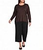 Investments Plus Size Long Sleeve Button Cuff Crew Neck Sweater - Image 3