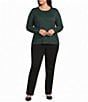Investments Plus Size Long Sleeve Button Cuff Crew Neck Sweater - Image 6