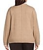 Investments Plus Size Long Sleeve Point Collar Twofer Sweater, Color:Coca Mocha Heather - Image 2