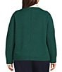 Investments Plus Size Long Sleeve Point Collar Twofer Sweater, Color:Rain Forest - Image 2