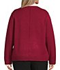 Investments Plus Size Long Sleeve Point Collar Twofer Sweater, Color:Rumba Red - Image 2