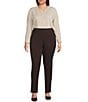 Investments Plus Size Nora Long Sleeve Split V-Neck Drapey Twill Blouse - Image 3