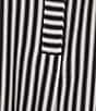 Investments Plus Size Nora Stripe Long Sleeve Y-Neck Drapey Twill Blouse, Color:Black/White Stripe - Image 4