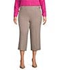 Investments Plus Size Park Ave Pull On Wide Leg Crop Pants, Color:Houndstooth Windowpane - Image 1