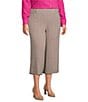 Investments Plus Size Park Ave Pull On Wide Leg Crop Pants, Color:Houndstooth Windowpane - Image 3