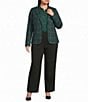 Investments Plus Size Pine Grove Plaid Long Sleeve Button Front Blazer - Image 3