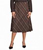 Investments Plus Size Pinecone Plaid Pull-On Ponte Maxi Skirt - Image 1