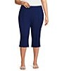 Investments Plus Size Pull-On Pintuck Capri Pants - Image 1