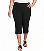 Investments Plus Size Pull-On Pintuck Capri Pants - Image 1