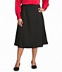 Investments Plus Size Pull-On Ponte Maxi Skirt - Image 1