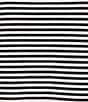 Color:Black Stripe - Image 4 - Plus Size Short Sleeve Crew Neck Stripe Knit Top
