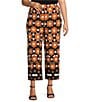 Investments Plus Size Soft Separates Dark Honeycomb Border Elastic Waist Coordinating Pull-On Crop Pants, Color:Dark Honeycomb Border - Image 1