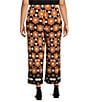 Investments Plus Size Soft Separates Dark Honeycomb Border Elastic Waist Coordinating Pull-On Crop Pants, Color:Dark Honeycomb Border - Image 2