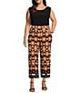 Investments Plus Size Soft Separates Dark Honeycomb Border Elastic Waist Coordinating Pull-On Crop Pants, Color:Dark Honeycomb Border - Image 3
