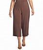 Investments Plus Size Soft Separates Elastic Waist Wide Leg Pull-On Crop Pants - Image 1