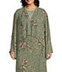 Color:Floral Muses - Image 1 - Plus Size Soft Separates Floral Muse Open Front Roll-Tab Sleeve Coordinating Cardigan