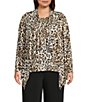 Investments Plus Size Soft Separates Leopard Print Long Sleeve Open Front Jacket - Image 1