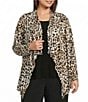 Investments Plus Size Soft Separates Leopard Print Long Sleeve Open Front Jacket - Image 1