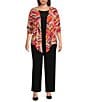Investments Plus Size Soft Separates Multi Broken Chevron Long Sleeve Coordinating Topper, Color:Multi Broken Chevron - Image 3