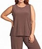 Investments Plus Size Soft Separates Reversible Crew to Scoop Neck Sleeveless Top - Image 1