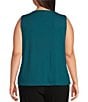 Color:Deep Lagoon - Image 2 - Plus Size Soft Separates Ribbed Crew Neck Tank Top