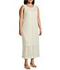 Investments Plus Size Soft Separates Sleeveless Crew Neck Crochet Midi Dress, Color:Natural - Image 3