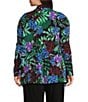 Investments Plus Size Soft Separates Tropic Garden Print Long Sleeve Open Front Jacket - Image 2