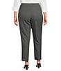 Investments Plus Size Stripe PARK AVE fit Stretch Straight Leg Pull-On Pants, Color:Crosshatch Stripe - Image 2