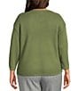 Investments Plus Size Textured 3/4 Sleeve V-Neck Sweater - Image 6