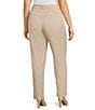 Color:Heathered Humus - Image 4 - Plus Size the 5TH AVE fit Heathered Humus Tummy Control Straight Leg Pants
